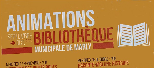 affiche du programme d'octobre 2025 de la bibliothèque de Marly