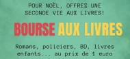 Affiche de la bourse aux livres de la médiathèque de Bousse